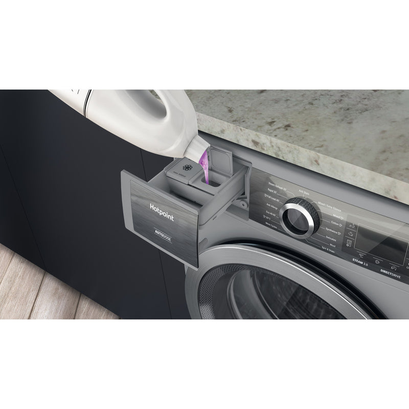 Hotpoint H899ADSGPOWERUK 9Kg 1400 Spin Autodose Freestanding Washing Machine Silver