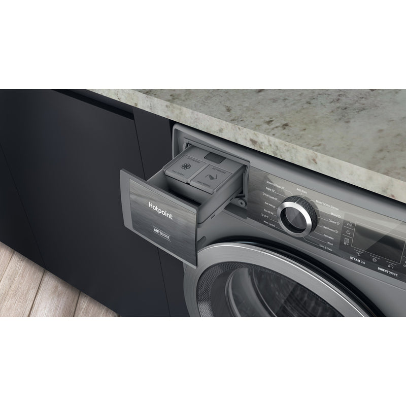 Hotpoint H899ADSGPOWERUK 9Kg 1400 Spin Autodose Freestanding Washing Machine Silver