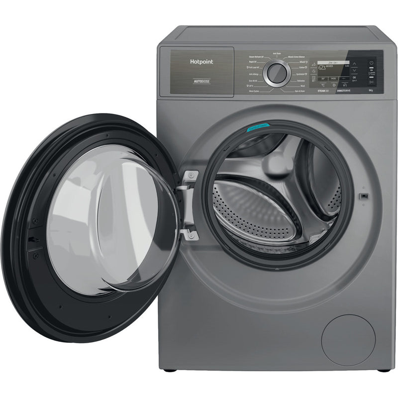 Hotpoint H899ADSGPOWERUK 9Kg 1400 Spin Autodose Freestanding Washing Machine Silver