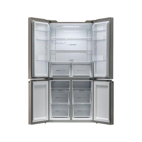 Haier HCR59F19ENMM Cube 90 Series 5 American Fridge Freezer Platinum Inox