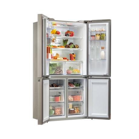 Haier HCR59F19ENMM Cube 90 Series 5 American Fridge Freezer Platinum Inox