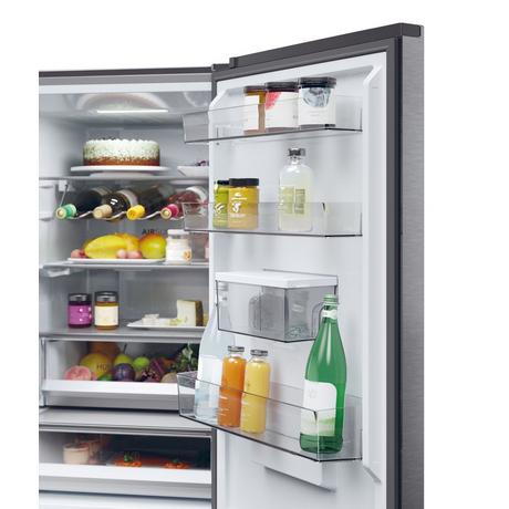 Haier HTW5618EWMP Frost Free Fridge Freezer Dark Inox