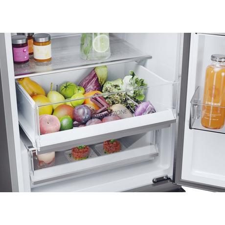 Haier HTW5618EWMP Frost Free Fridge Freezer Dark Inox