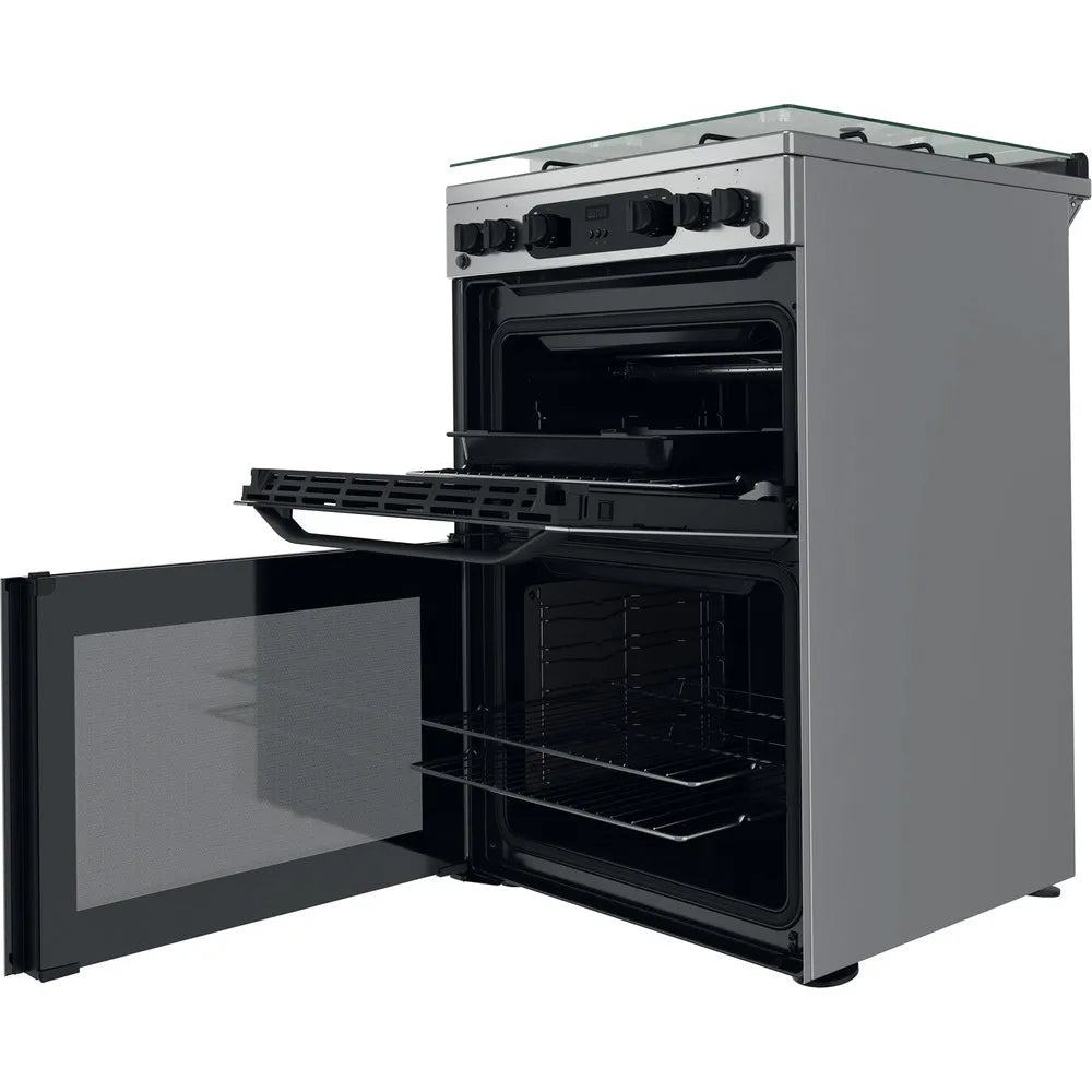 Hotpoint HDM67G0CCX 60cm Double Gas Cooker Stainless Steel