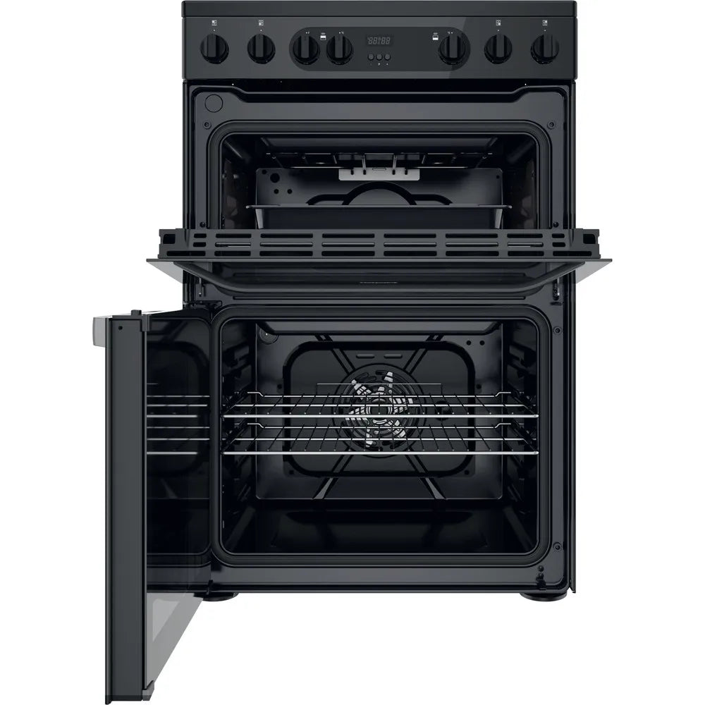 Hotpoint HDM67V9CMB 60cm Electric Ceramic Double Cooker Black