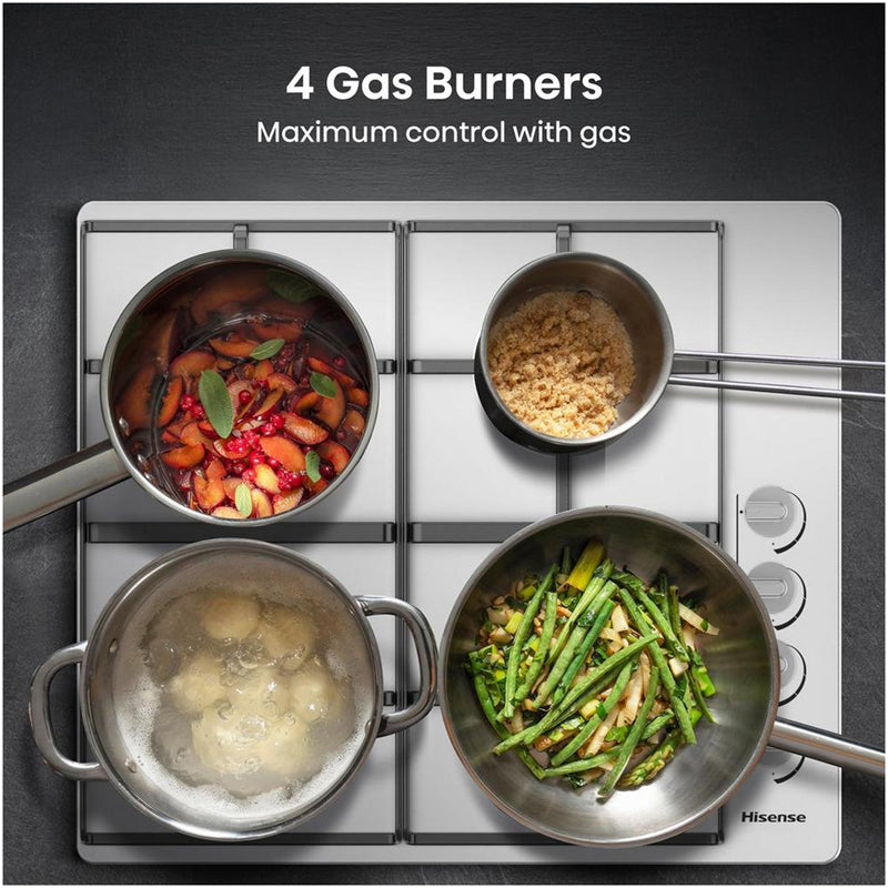 Hisense GM642XHS 60cm Gas Hob Stainless Steel