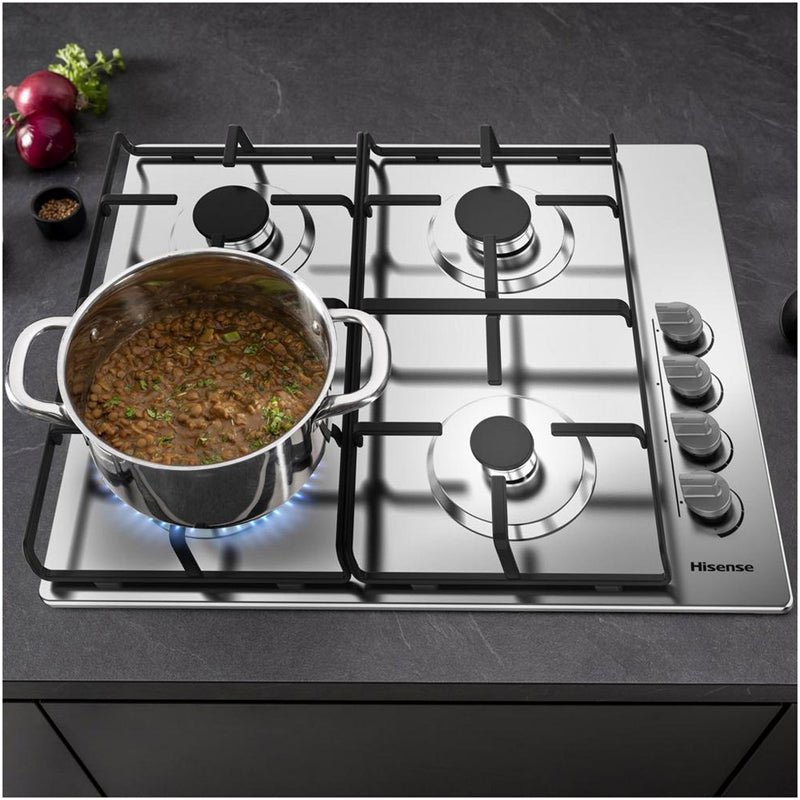 Hisense GM642XHS 60cm Gas Hob Stainless Steel