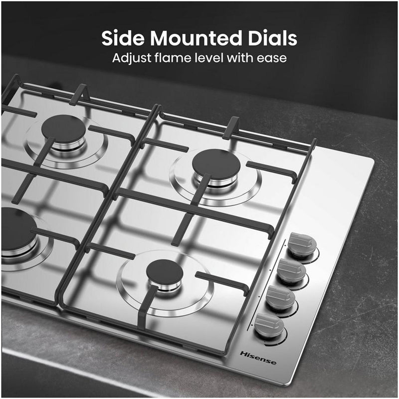 Hisense GM642XHS 60cm Gas Hob Stainless Steel