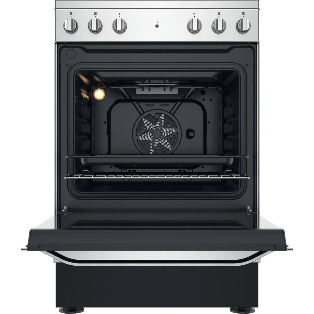 Hotpoint HS67V5KHX 60cm Single Electric Cooker with Ceramic Hob