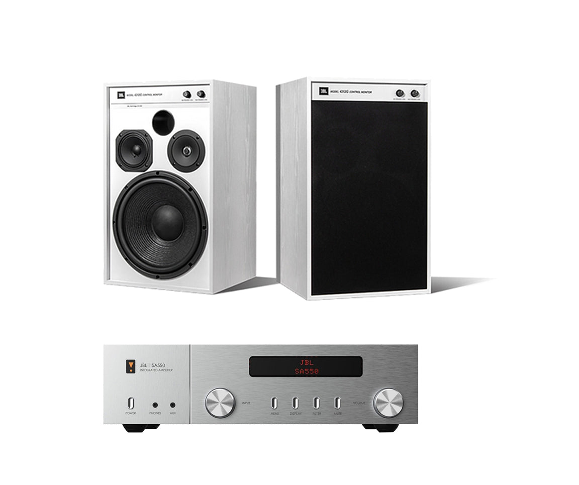 JBL SA550 Classic Integrated Amplifier & 4312G Studio Monitor Pair of Speakers Ghost Edition