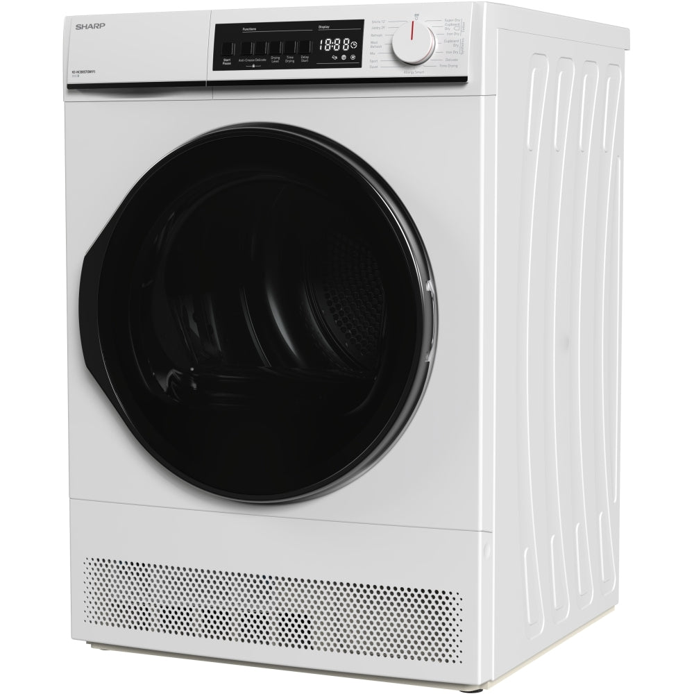 Sharp KDNCB8S7GW91 8kg Condenser Tumble Dryer White