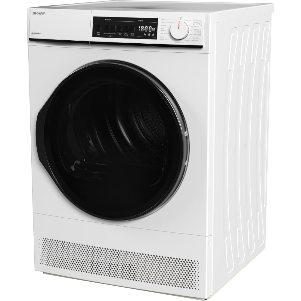 Sharp KDNCB8S7GW91 8kg Condenser Tumble Dryer White