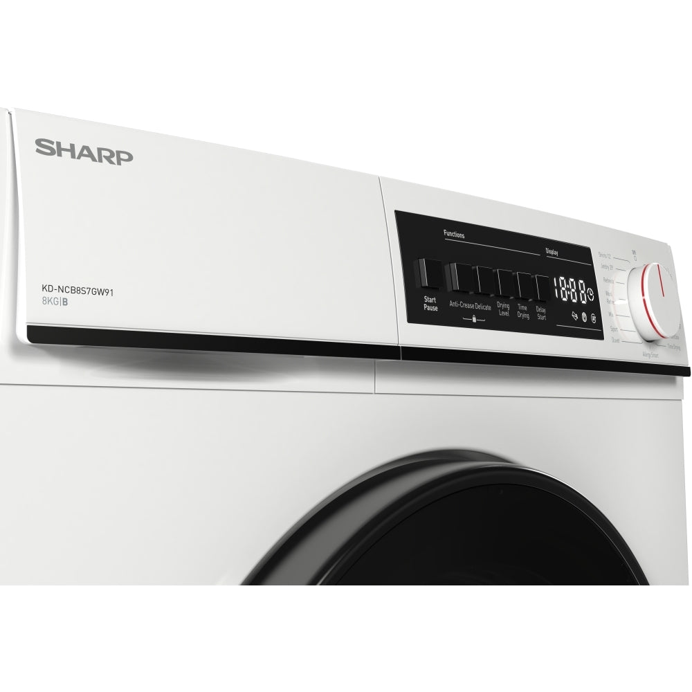 Sharp KDNCB8S7GW91 8kg Condenser Tumble Dryer White