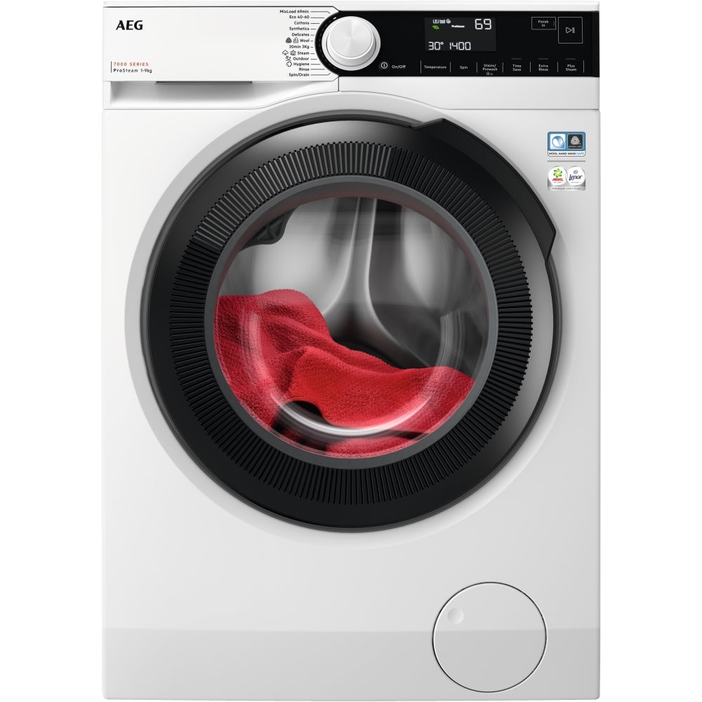 AEG LFR73944B Series 7000 ProSteam 9Kg 1400 Spin Washing Machine White