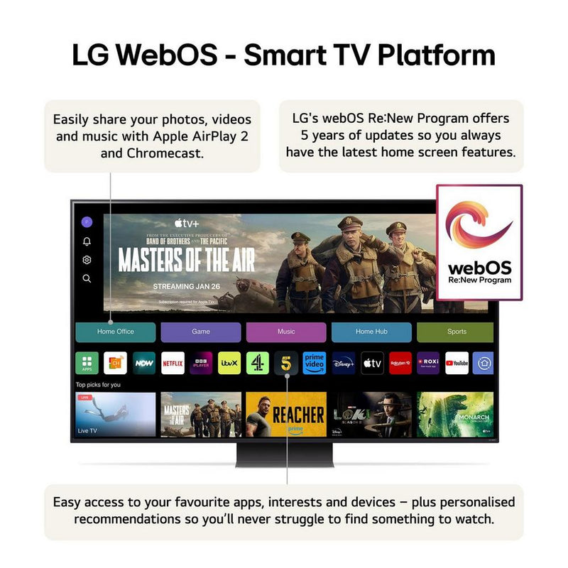 LG 65QNED87T6B QNED87 65 Inch QNED 4K HDR Smart TV 2024