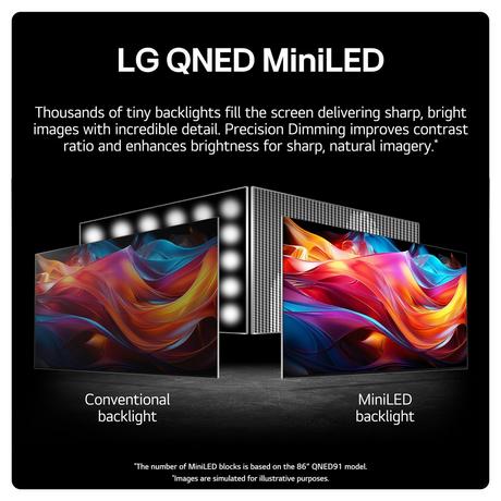 LG 86QNED91T6A 86 Inch 4K QNED Mini LED Smart TV 2024