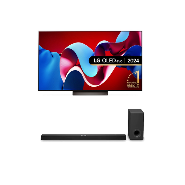 LG OLED77C46LA 77 Inch C4 4K Ultra HD HDR OLED evo Smart TV 2024 with US90TY 5.1.3 Channel Dolby Atmos Soundbar & Subwoofer Bundle