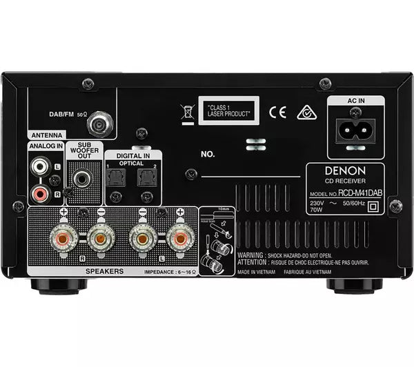 Denon DM41DAB DAB+ Mini HiFi System Black