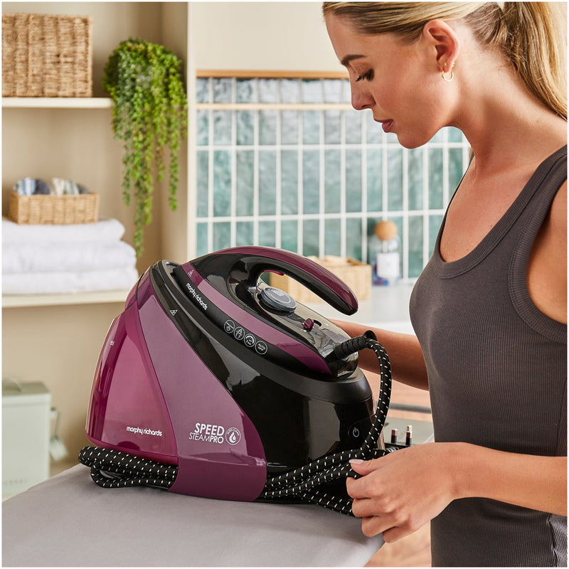 Morphy Richards 332102 Speed Steam Pro Steam Generator Iron Autoclean Purple