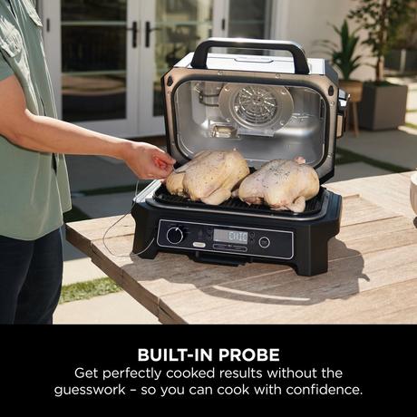 Ninja OG850UK Pro XL Electric BBQ Grill and Smoker with Cover OG850UKKIT Open Box Clearance