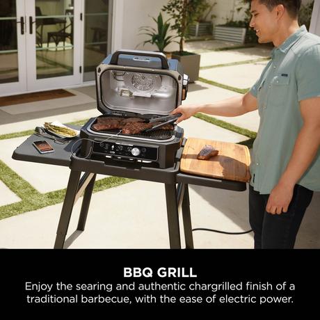 Ninja OG901UK Woodfire Pro Connect XL Electric BBQ Grill & Smoker Blue