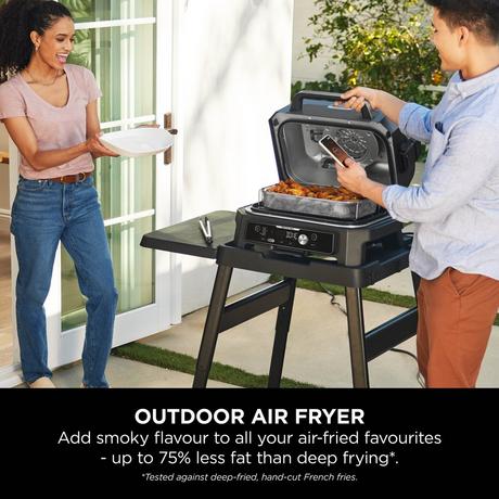 Ninja OG901UK Woodfire Pro Connect XL Electric BBQ Grill & Smoker Blue