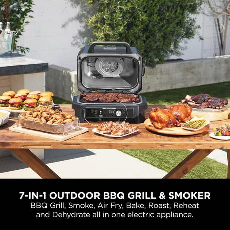 Ninja OG901UK Woodfire Pro Connect XL Electric BBQ Grill & Smoker Blue