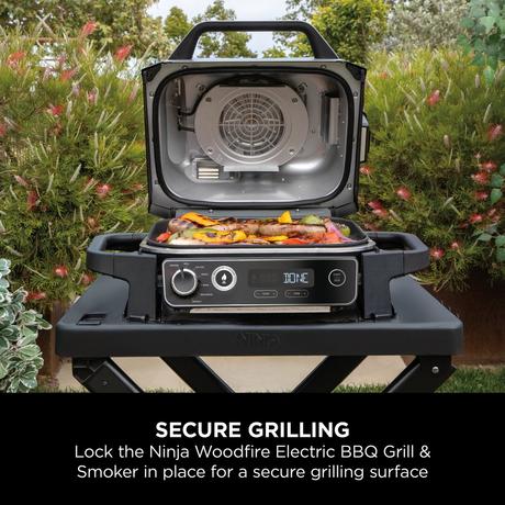 Ninja Woodfire Electric BBQ Grill and Smoker with Stand and Cover OG701UKGRILLKIT