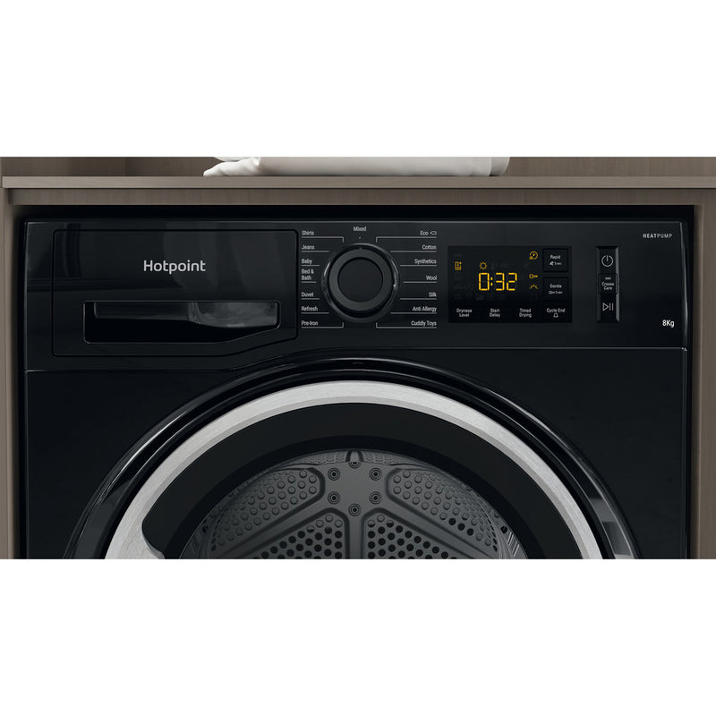 Hotpoint NTM1182BSK 9kg Crease Care Heat Pump Dryer Black