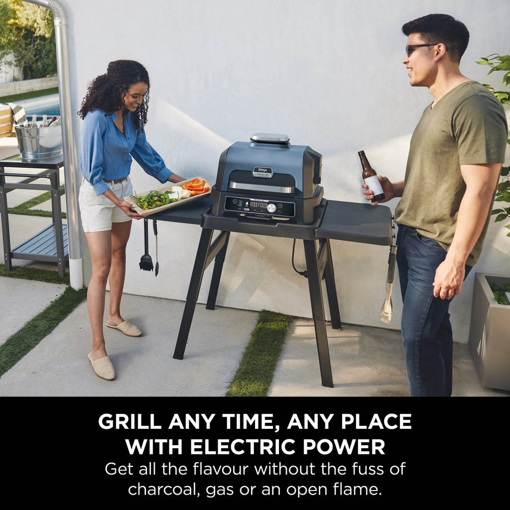 Ninja Woodfire Pro Connect XL Electric BBQ Grill and Smoker with Stand and Cover OG901UKGRILLKIT Open Box Clearance