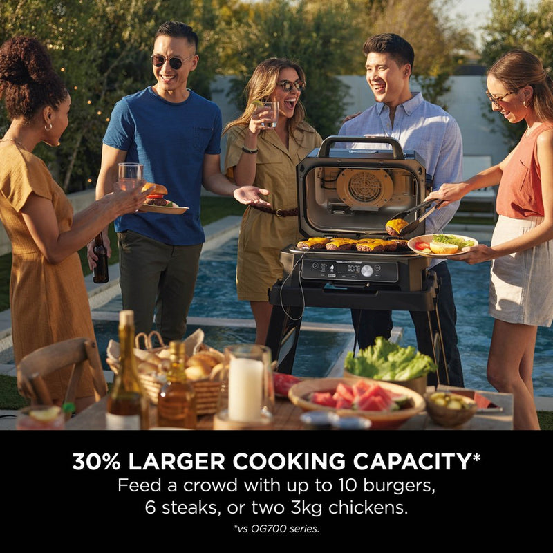 Ninja Woodfire Pro Connect XL Electric BBQ Grill and Smoker with Stand and Cover OG901UKGRILLKIT Open Box Clearance