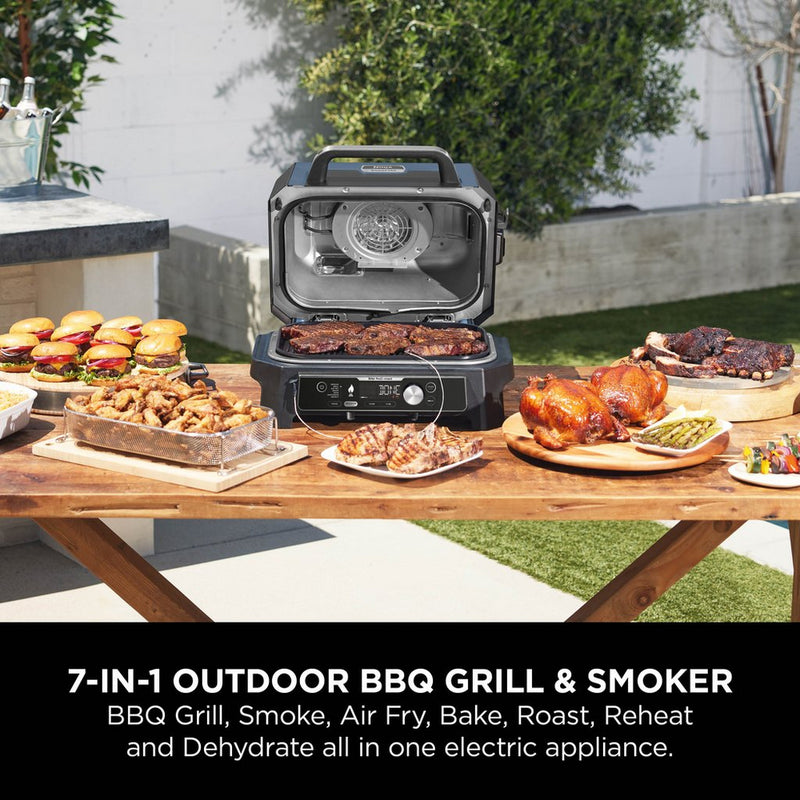 Ninja Woodfire Pro Connect XL Electric BBQ Grill and Smoker with Stand and Cover OG901UKGRILLKIT Open Box Clearance