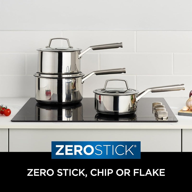 Ninja Zerostick Stainless Steel 3-Piece Pan Set C63000UK