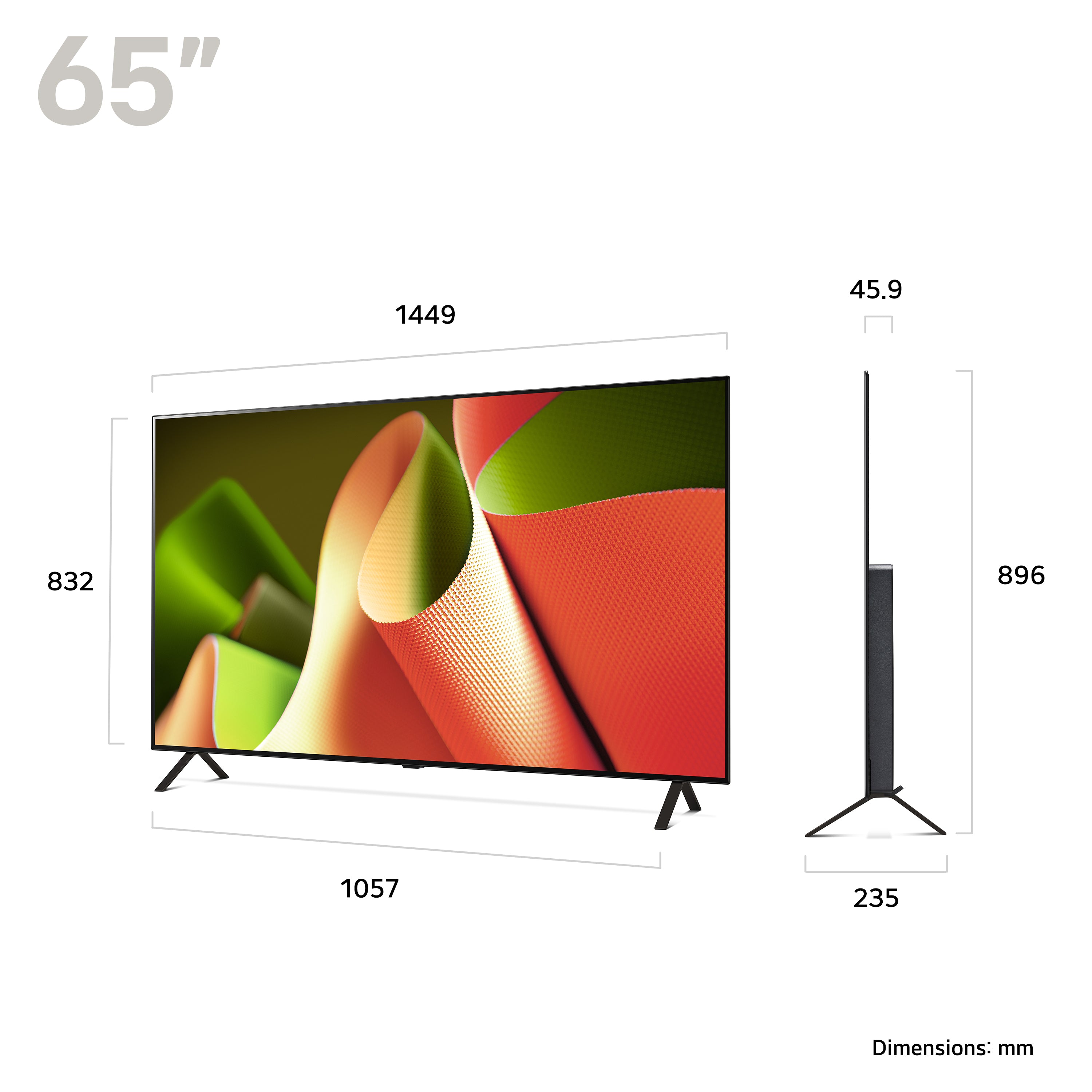 LG OLED65B46LA 65 Inch B4 4K Ultra HD HDR OLED Smart TV 2024