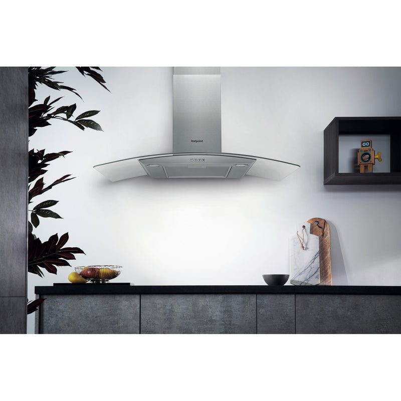 Hotpoint PHGC94FLMX 90cm Chimney Cooker Hood Stainless Steel