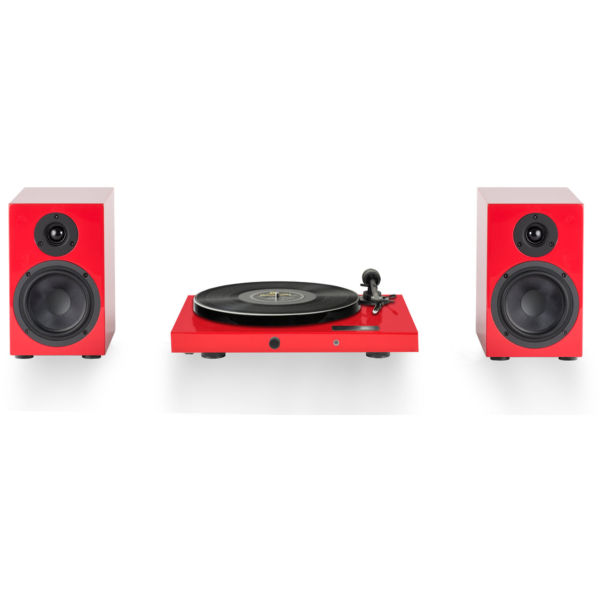 Pro-Ject Juke Box E1 Turntable Set with Speaker Box 5 Speakers Red