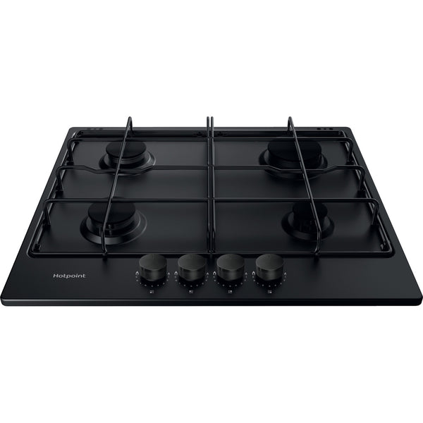 Hotpoint PPH60PFNB 60Cm Gas Hob Mulitflame With Enamel Pan Supports Black