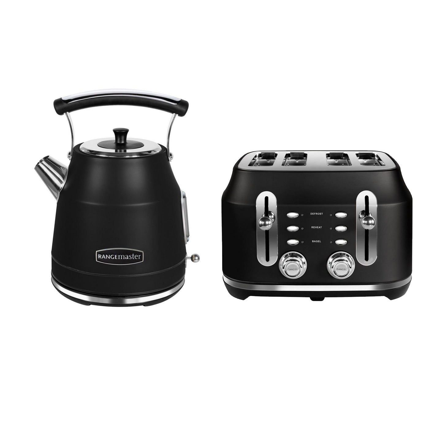 Rangemaster RMCLDK201BK Kettle With RMCL4S201BK 4 Slice Toaster Bundle ...