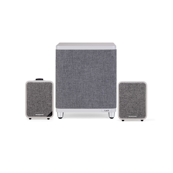 Ruark RS1 Subwoofer with MR1 Mk2 Active Bluetooth Speakers Pair Grey