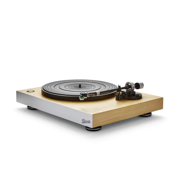 Roberts Stylus Luxe Turntable with Built-In Preamplifier & Kanto Ora Black Powered Bluetooth Desktop Speakers