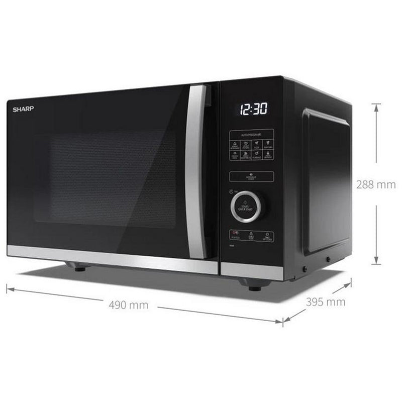 Sharp YC-QC254AU-B 25 Litres Flatbed Convection Oven Microwave with Grill Black