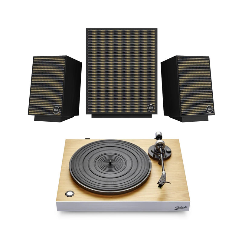 Roberts Stylus Luxe Turntable and Klipsch Heritage ProMedia 2.1 Bluetooth Speaker Bundle