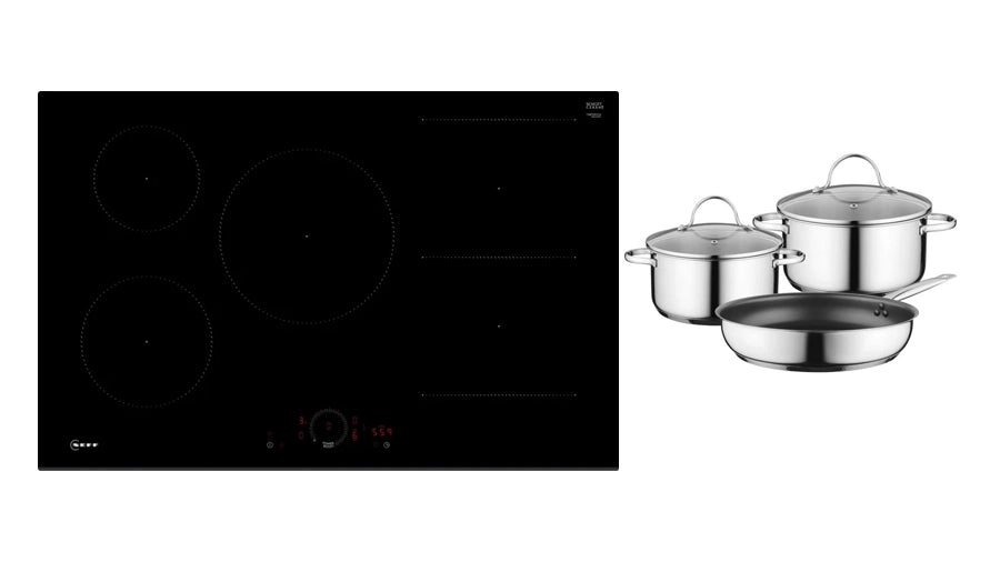 Neff T58FHW1L0KIT 80cm Induction Hob with Pan Set Black