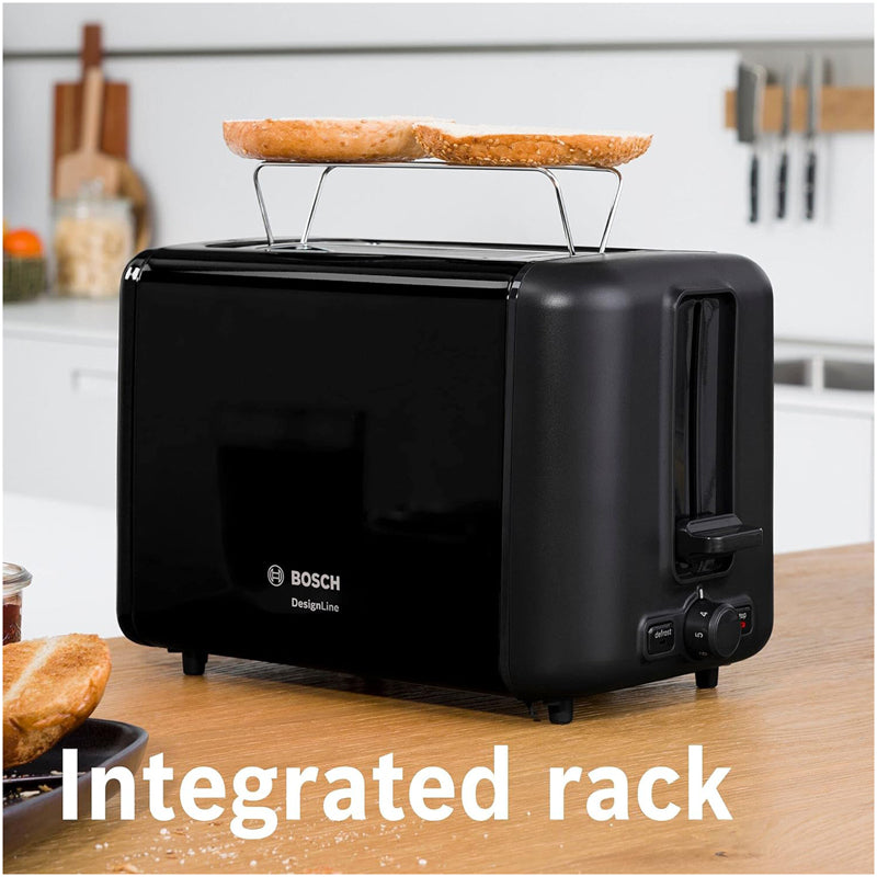 Bosch TAT3P423GB DesignLine 2 Slice Toaster Black