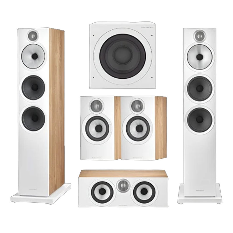 Bowers & Wilkins 603 & 607 S3 5.1 Surround Sound Speaker Package Oak