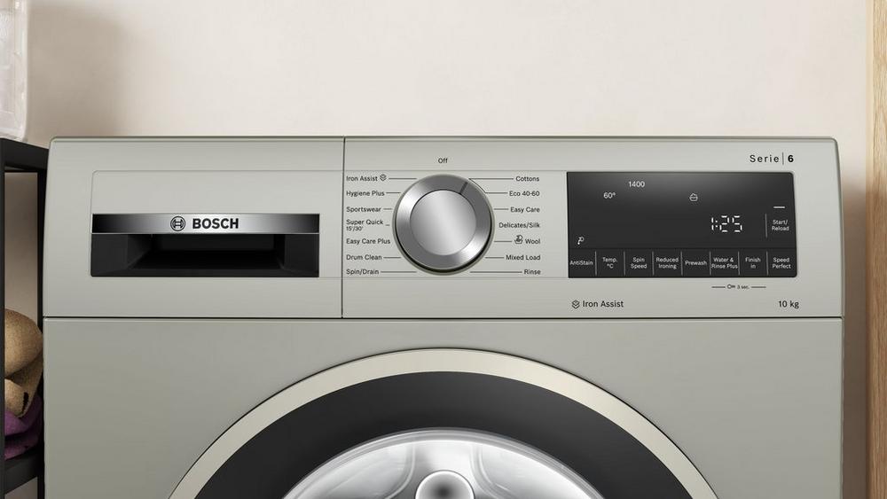 Bosch WGG254ZSGB Serie 6 10kg 1400 Spin Washing Machine Silver Inox