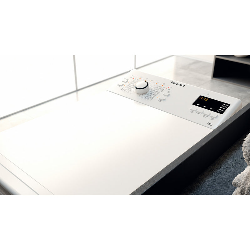 Hotpoint WMTF722UUKN Top Loading 7kg Washing Machine With 1200 Spin White