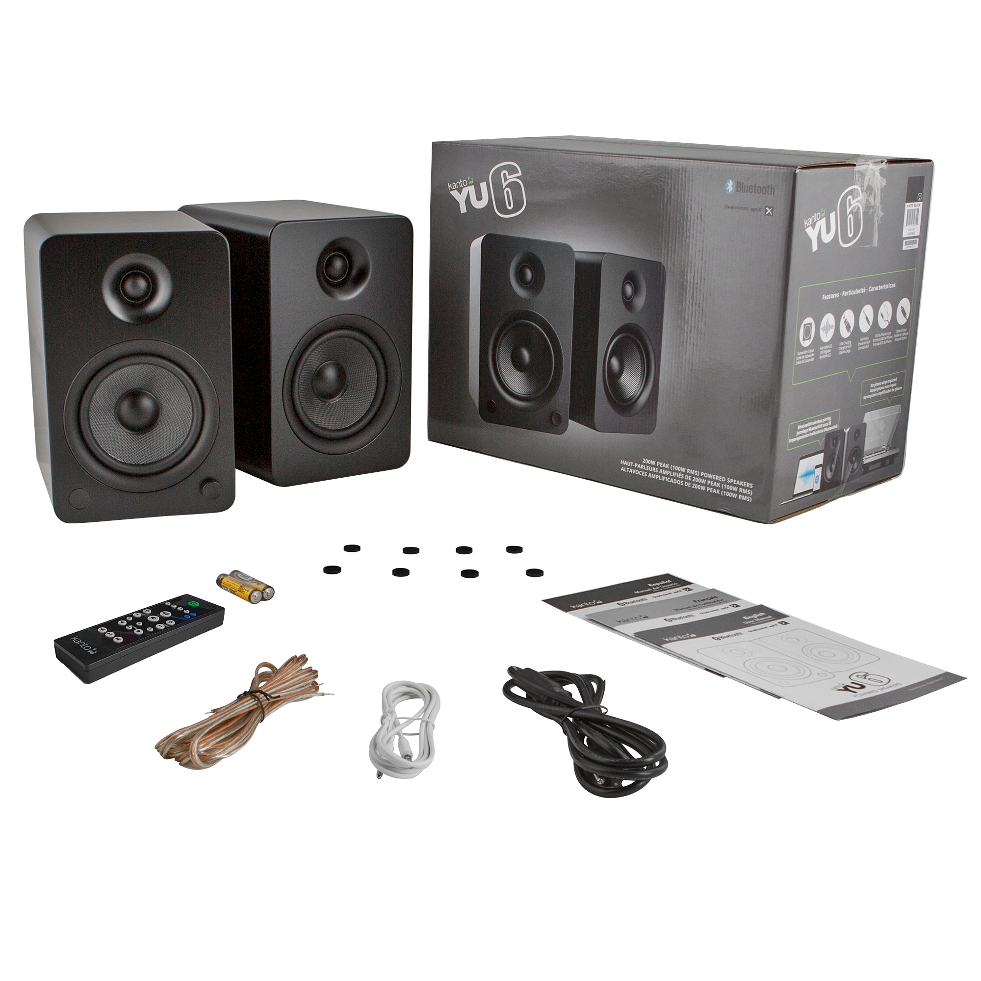 Kanto YU6 Powered Bookshelf Speakers With Bluetooth Matte Black Ex-Display Clearance