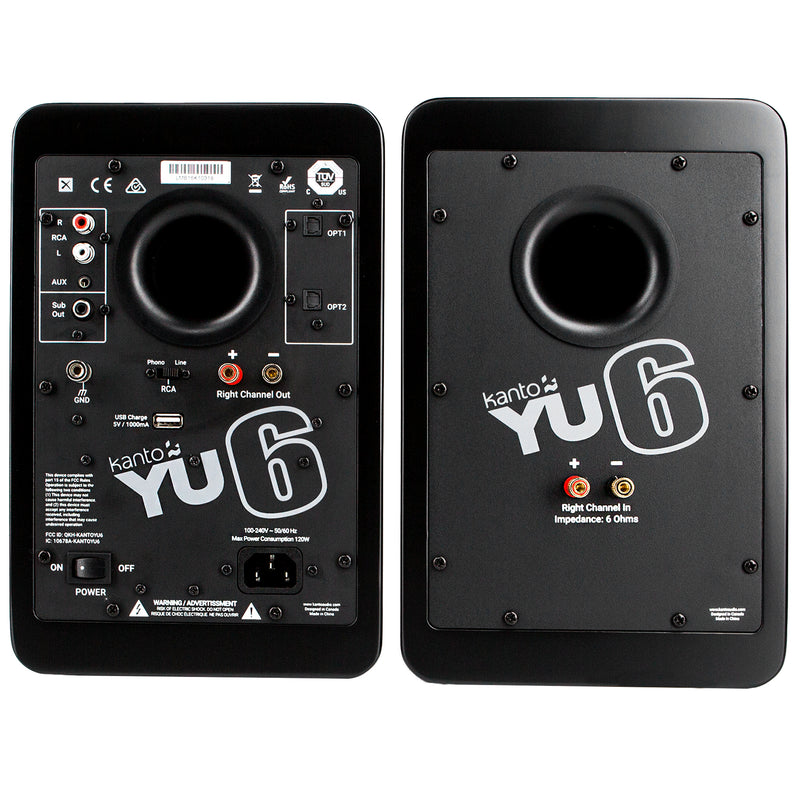 Kanto YU6 Powered Bookshelf Speakers With Bluetooth Matte Black Ex-Display Clearance