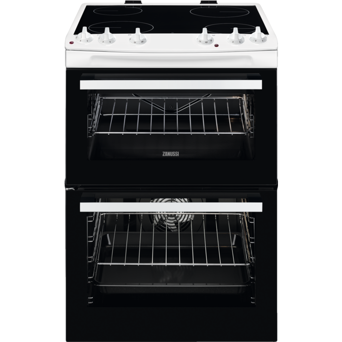 Zanussi ZCV66050WA Ceramic Electric Cooker with Double Oven White